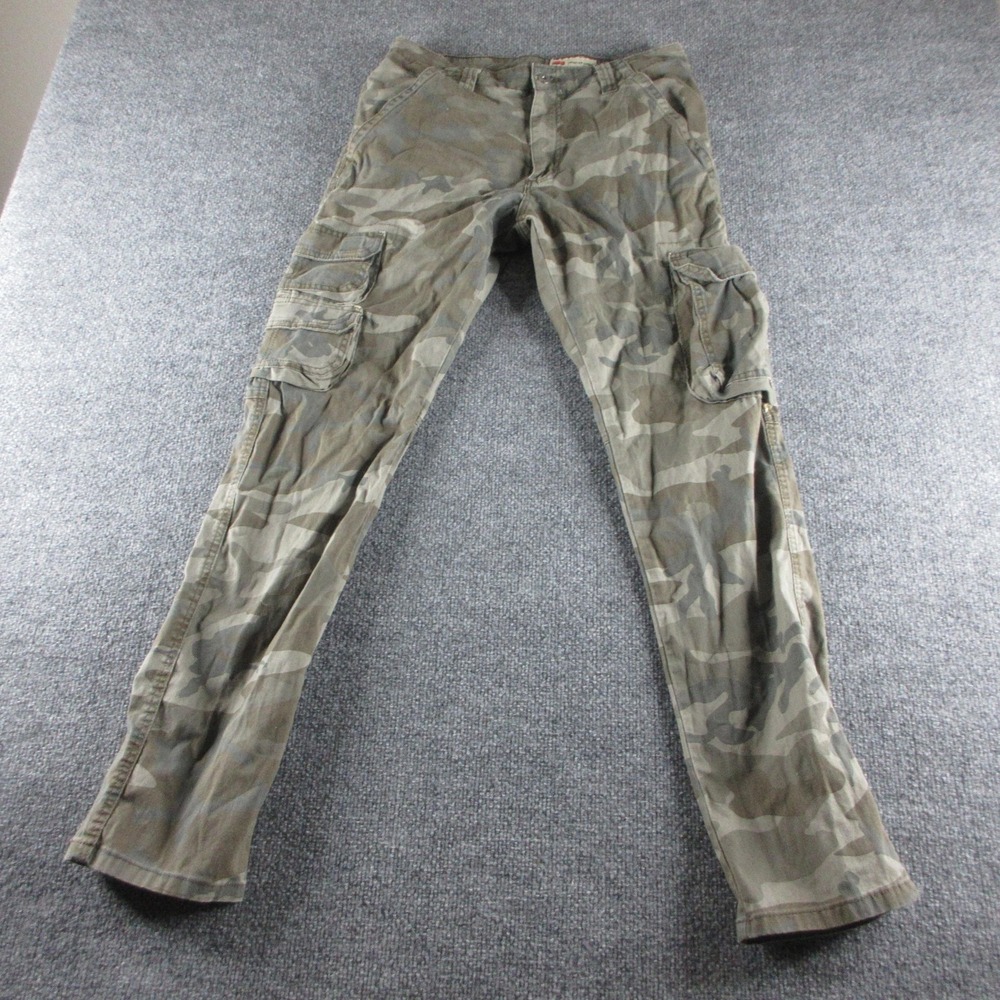 Wrangler‎ Cargo Pants Mens 30x32 Green Camo Regular Taper Stretch Canvas Pockets